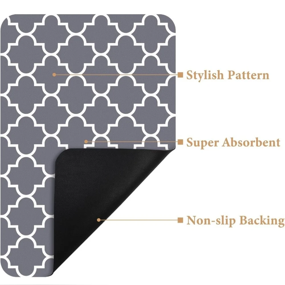 KMAT Bath Mat Super Absorbent Bathroom Rugs Anti-Slip Quick Dry, Grey 16